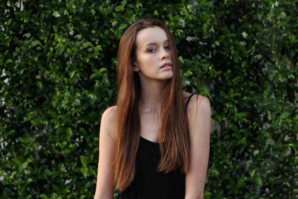 fashion model black dress