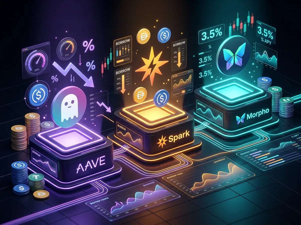 Aave vs Spark vs Morpho: Stablecoin Borrow Costs Compared