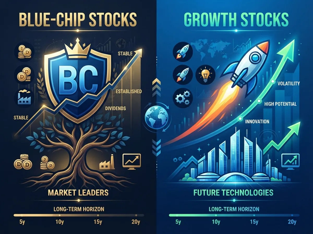Blue-Chip Stocks vs Growth Stocks for Long-Term Investors
