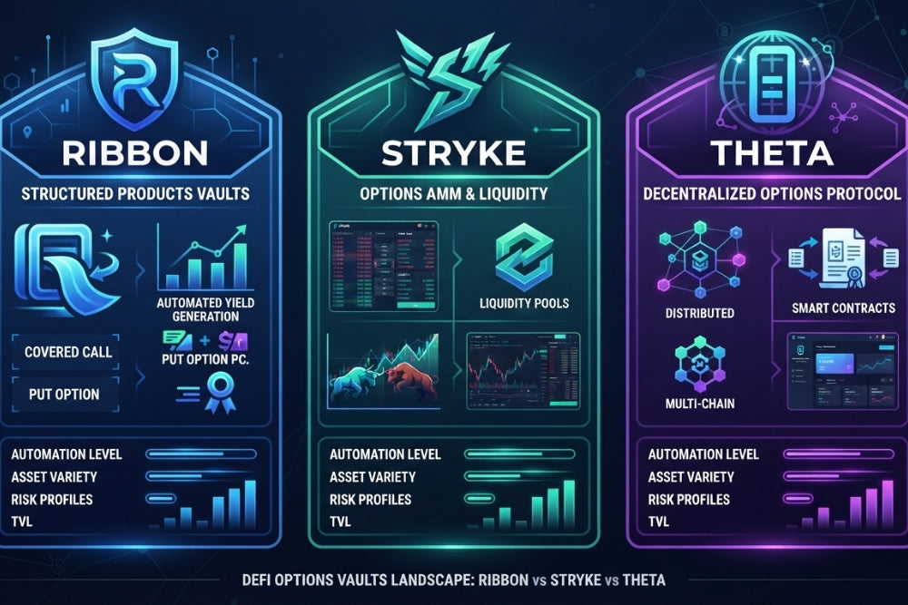 Comparing DeFi Options Vaults: Ribbon vs Stryke vs Theta