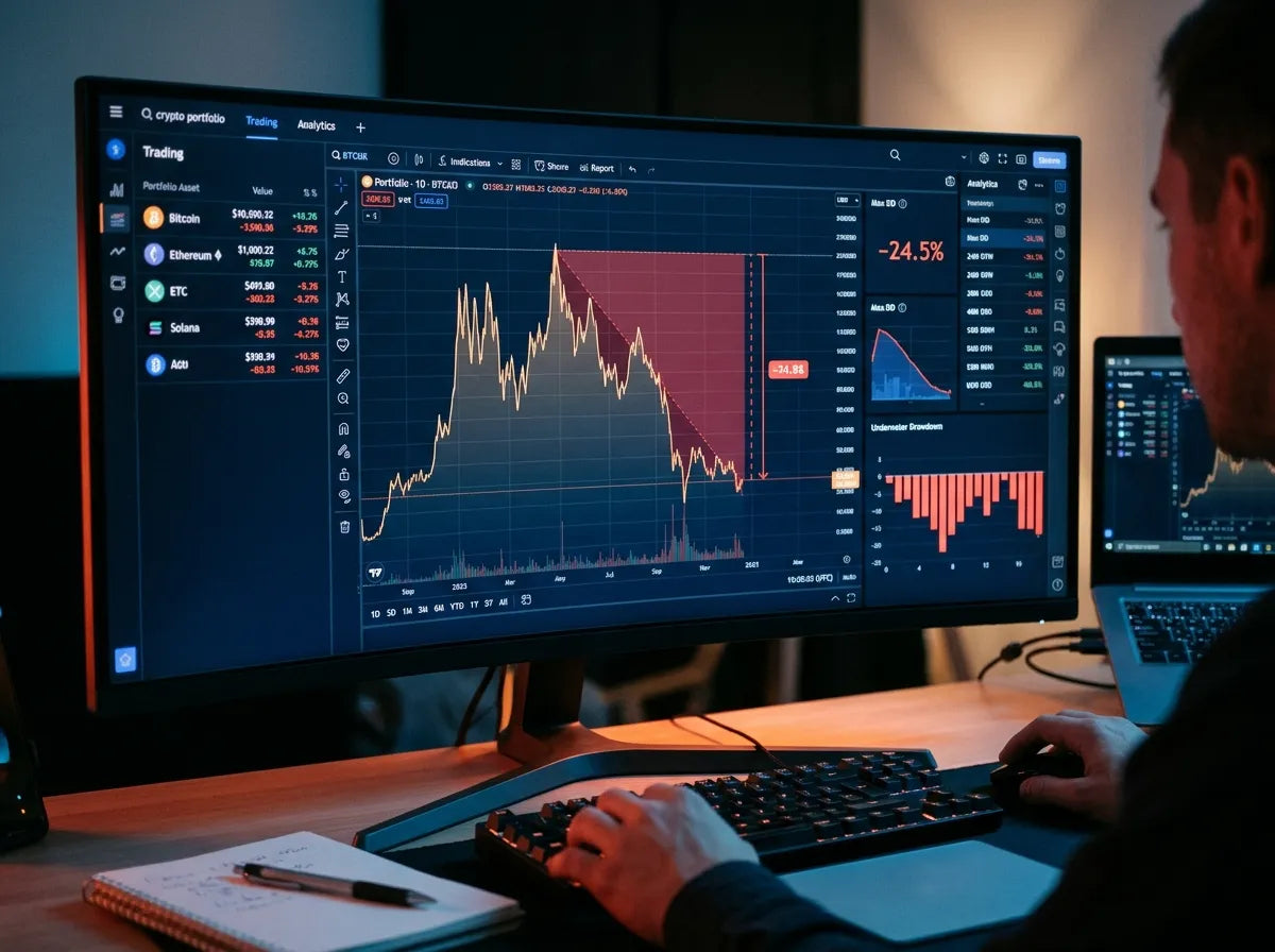 Crypto Portfolio Drawdown Analysis: Bitcoin, ETH, and Stablecoins