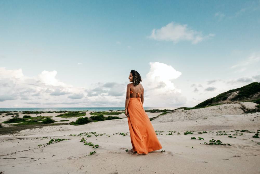 orange dress