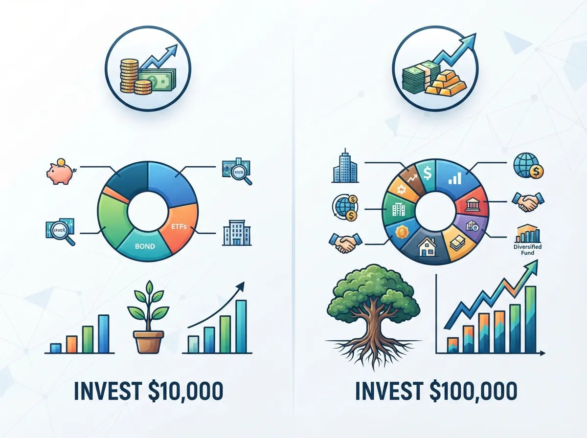 How to Invest $10,000 vs $100,000: Different Strategies