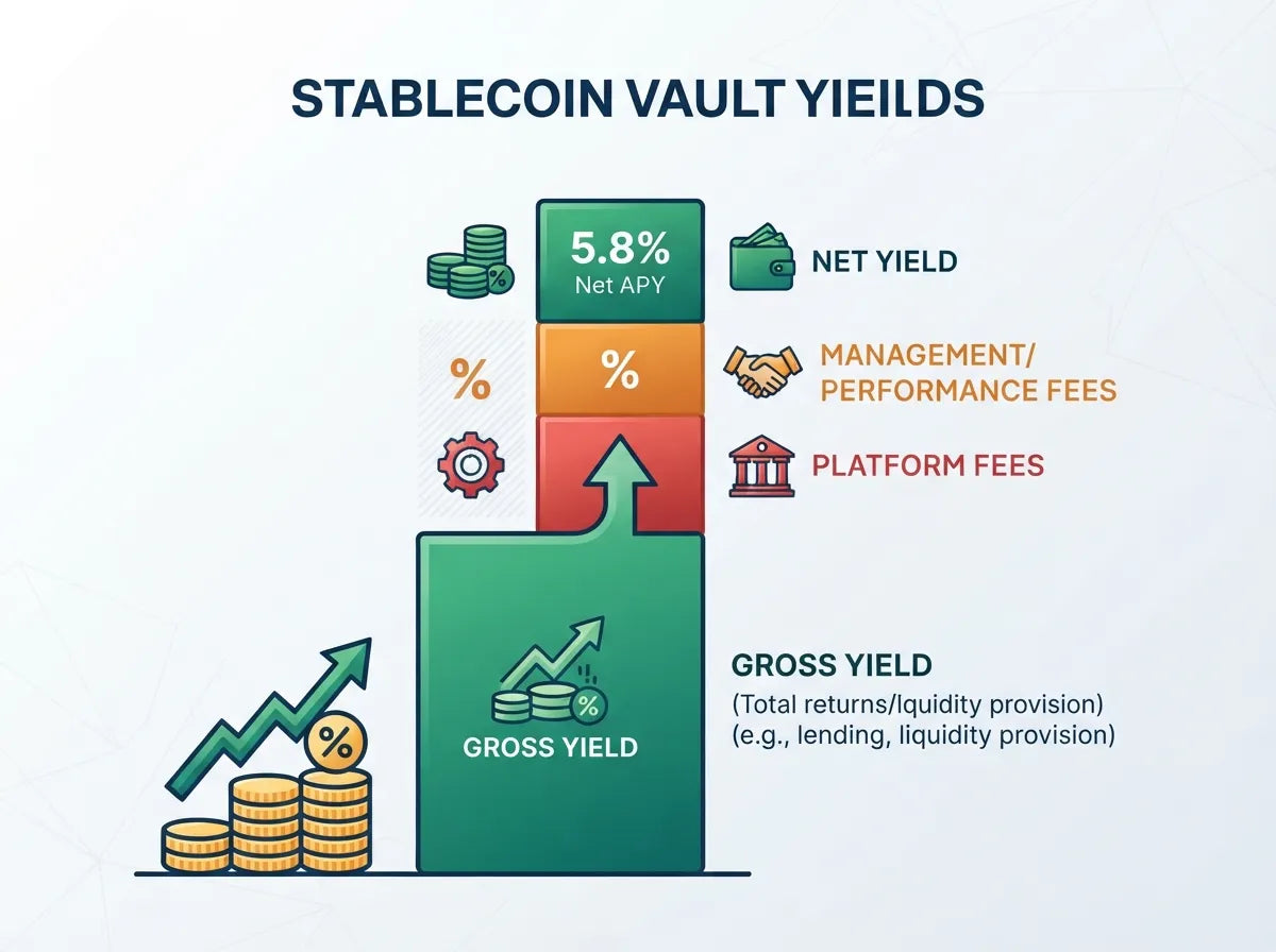 Stablecoin Vault Yields After Fees: A Net-Return Comparison