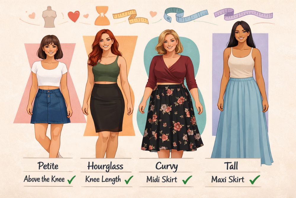 best skirt length for body type