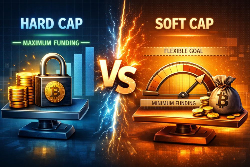 crypto hard cap vs soft cap token sale explained