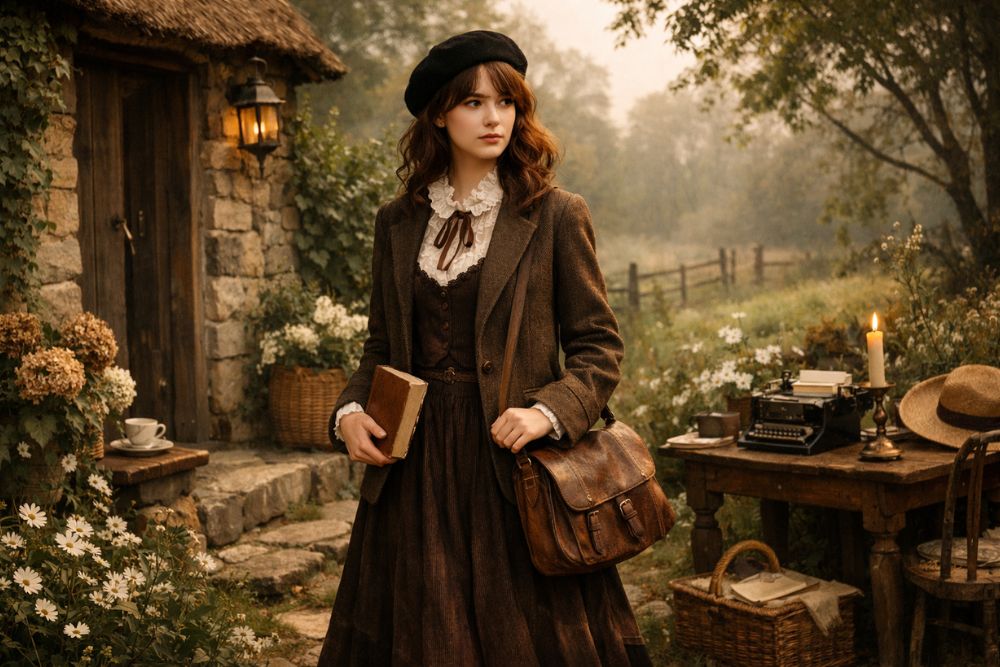 dark academia cottagecore outfit