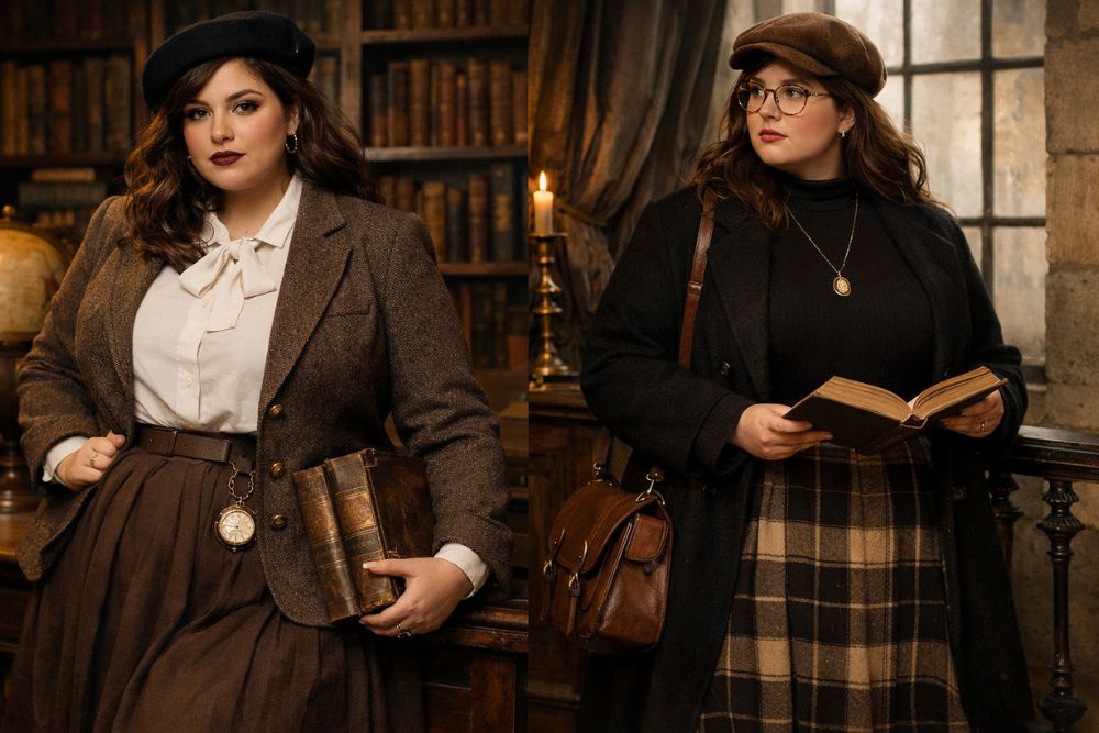 dark academia outfits plus size