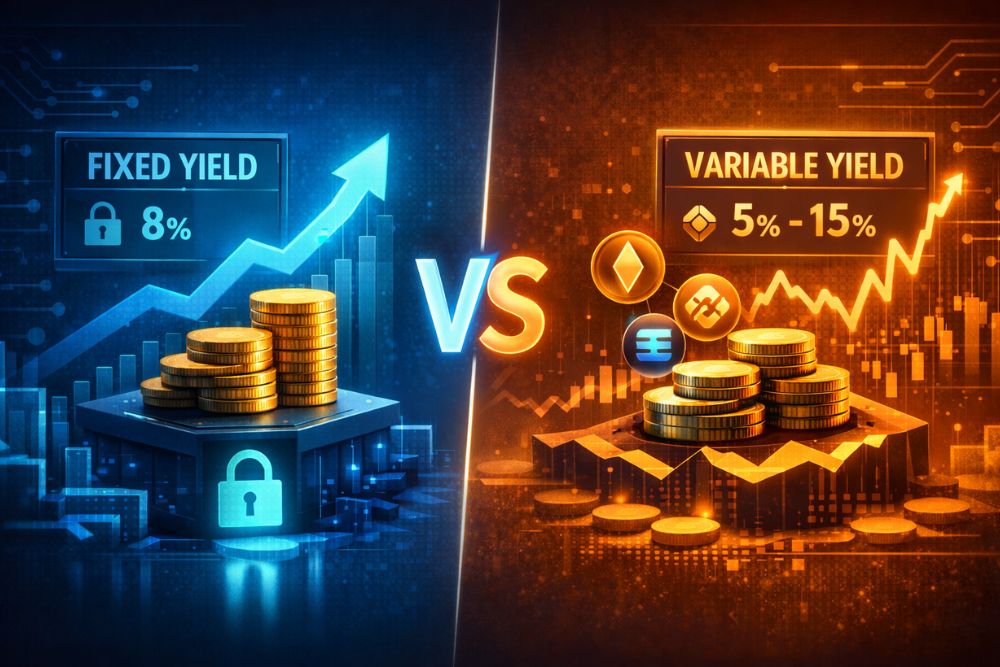 fixed yield vs variable yield DeFi difference