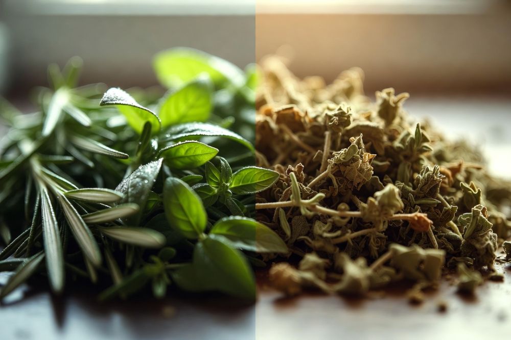 fresh vs dried herbs medicinal use