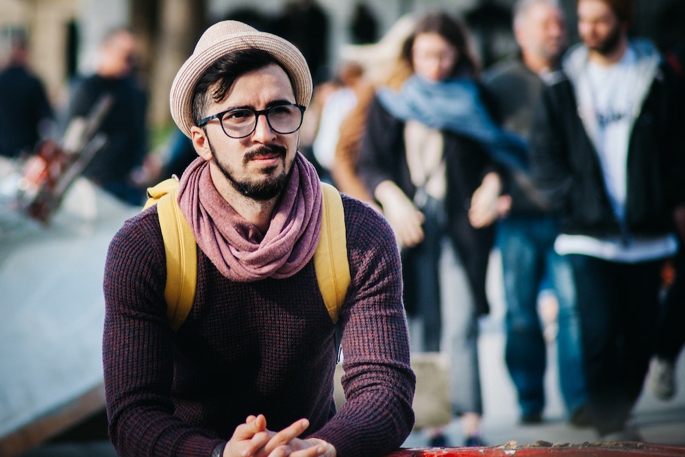 hipster hat scarf bag