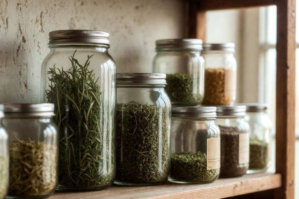 how to store dried herbs at home