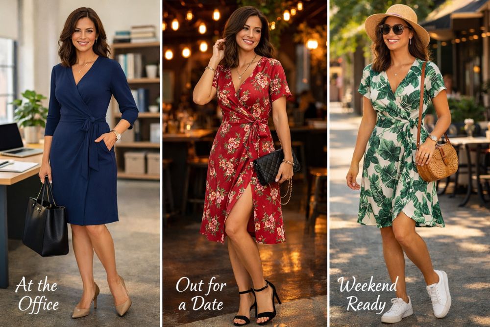 how to style a wrap dress