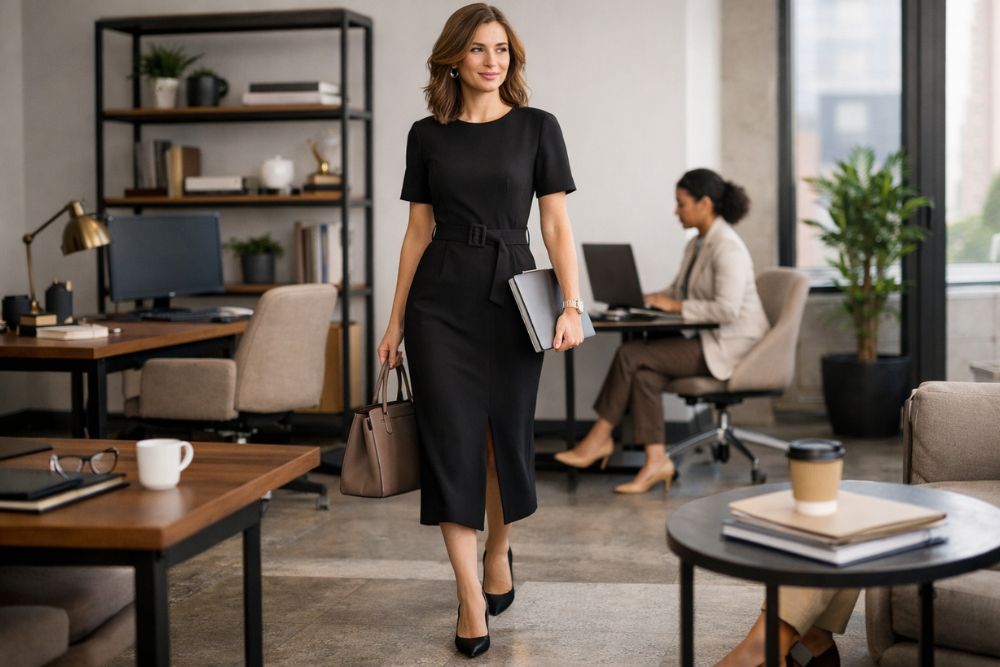 how to style midi dress for work