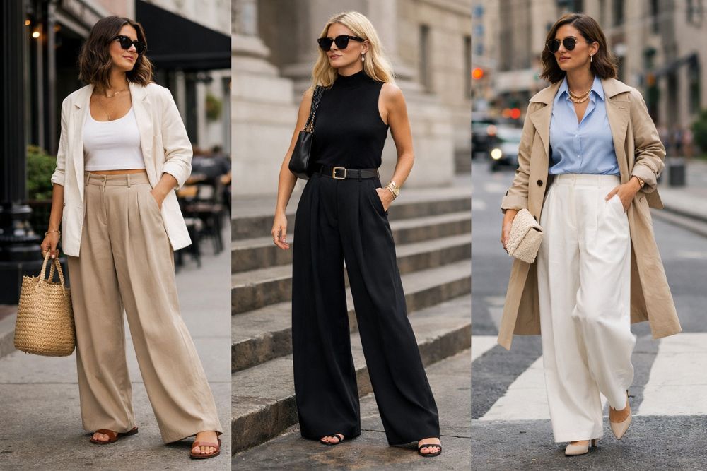 how to style wide leg trousers