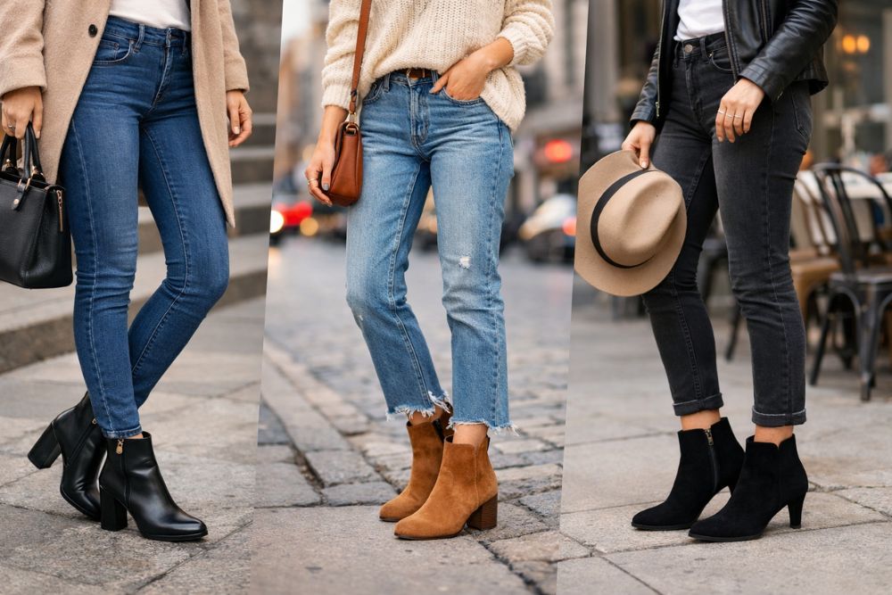how to wear ankle boots with jeans