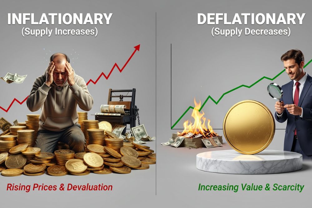 inflationary vs deflationary crypto token explained