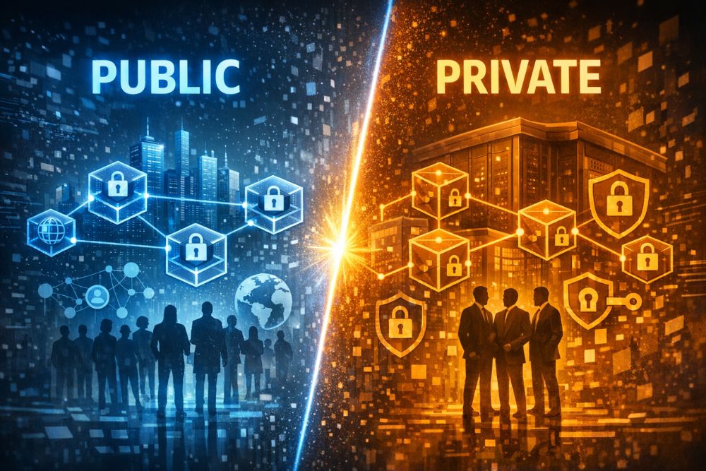 public blockchain vs private blockchain explained for beginners