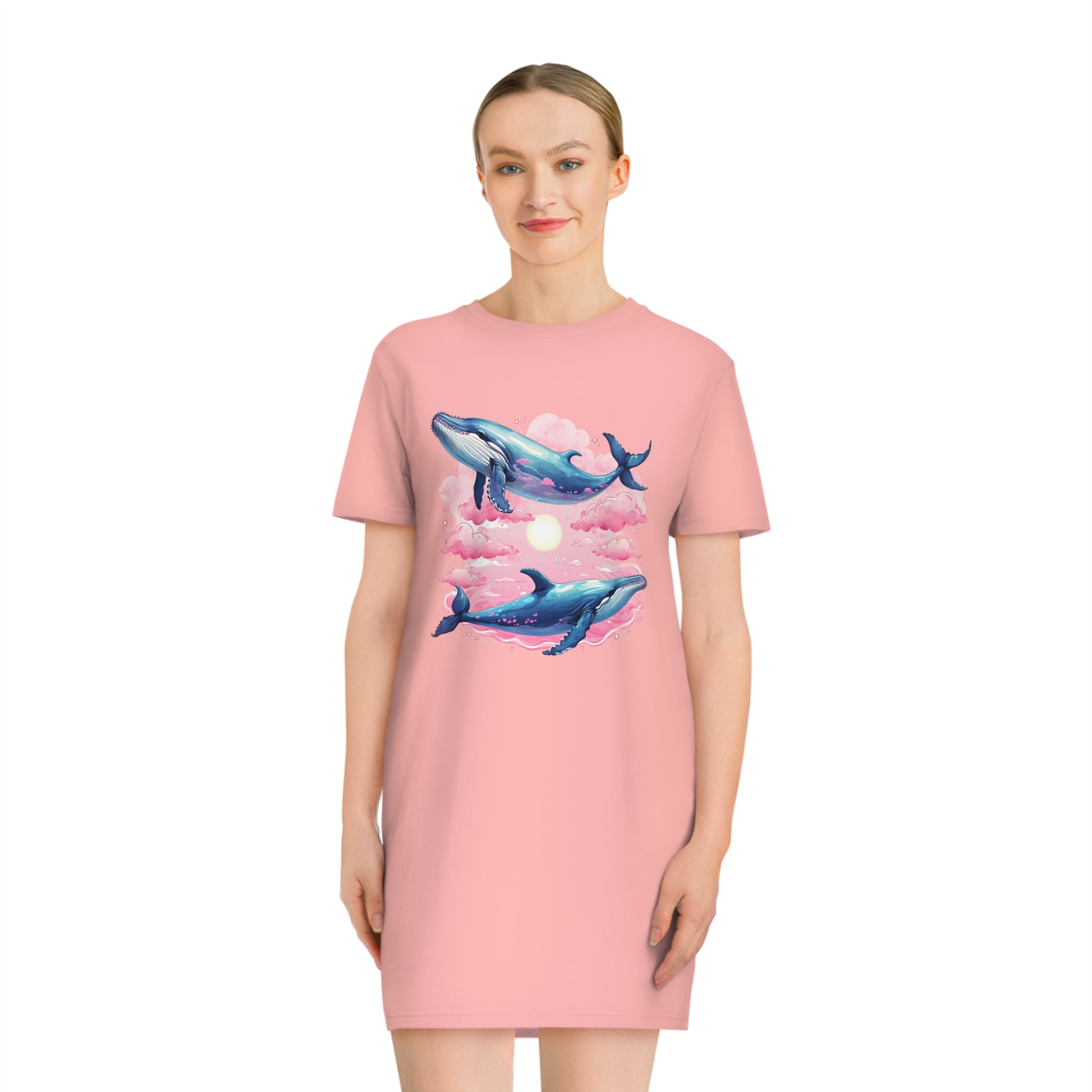 Whale Couple Organic Cotton T-Shirt Dress – Panaprium